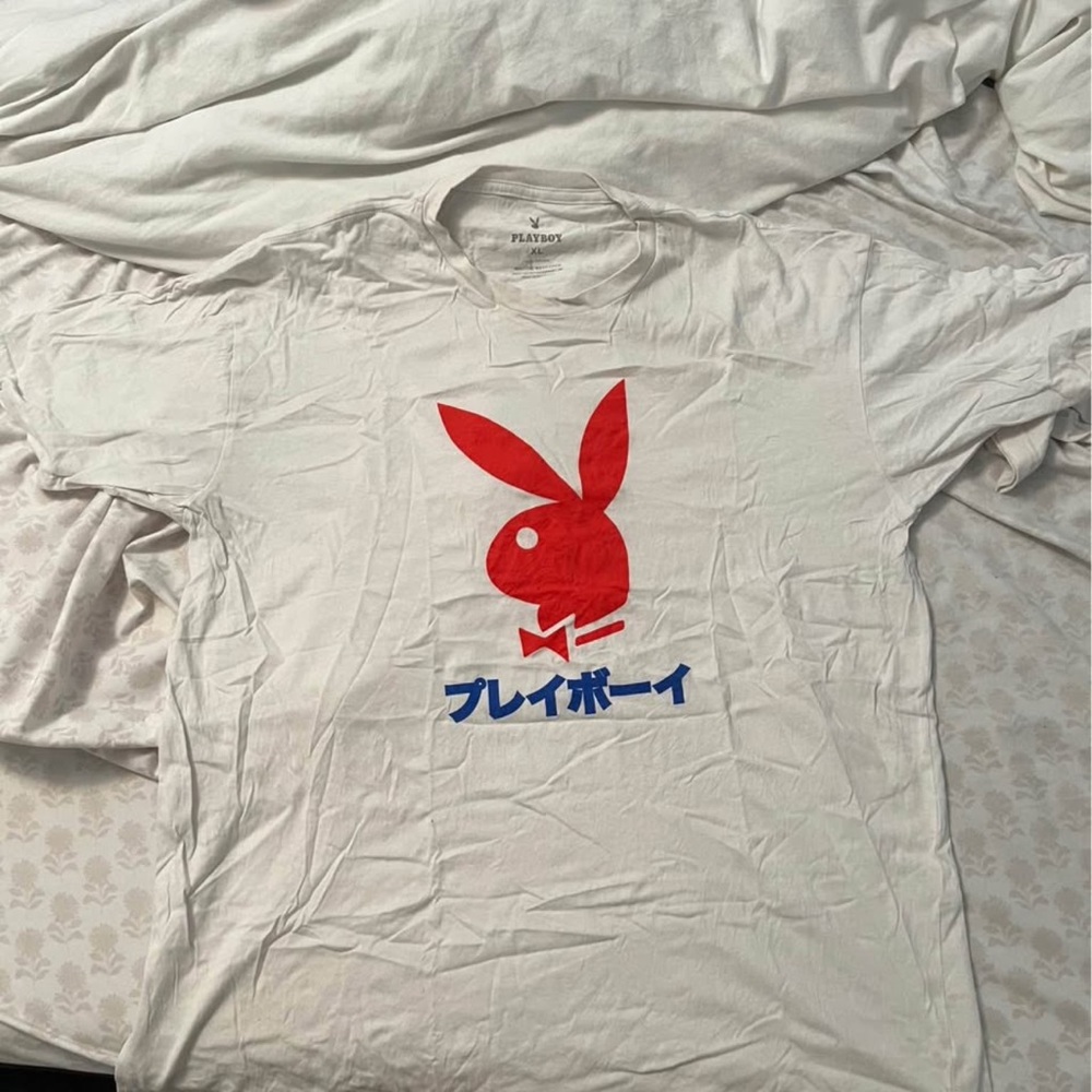 PLAYBOY Red Logo White Tee